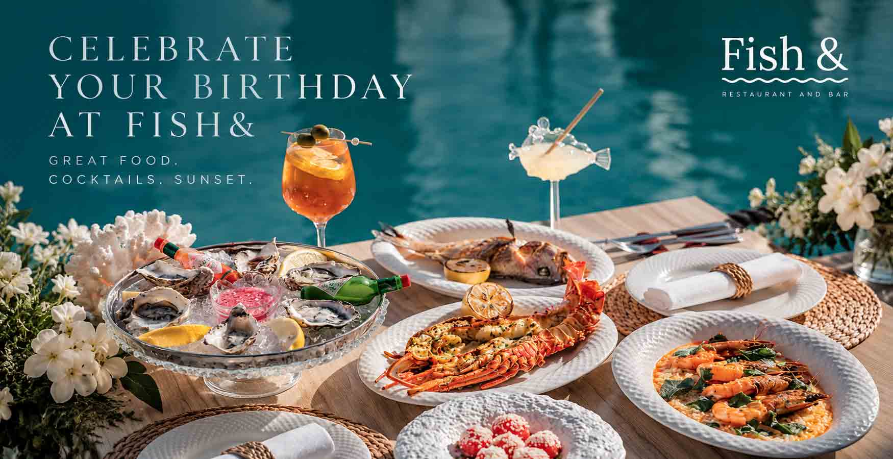 Birthday celebration at Fish& restaurant on Eden Island Marina, Seychelles
