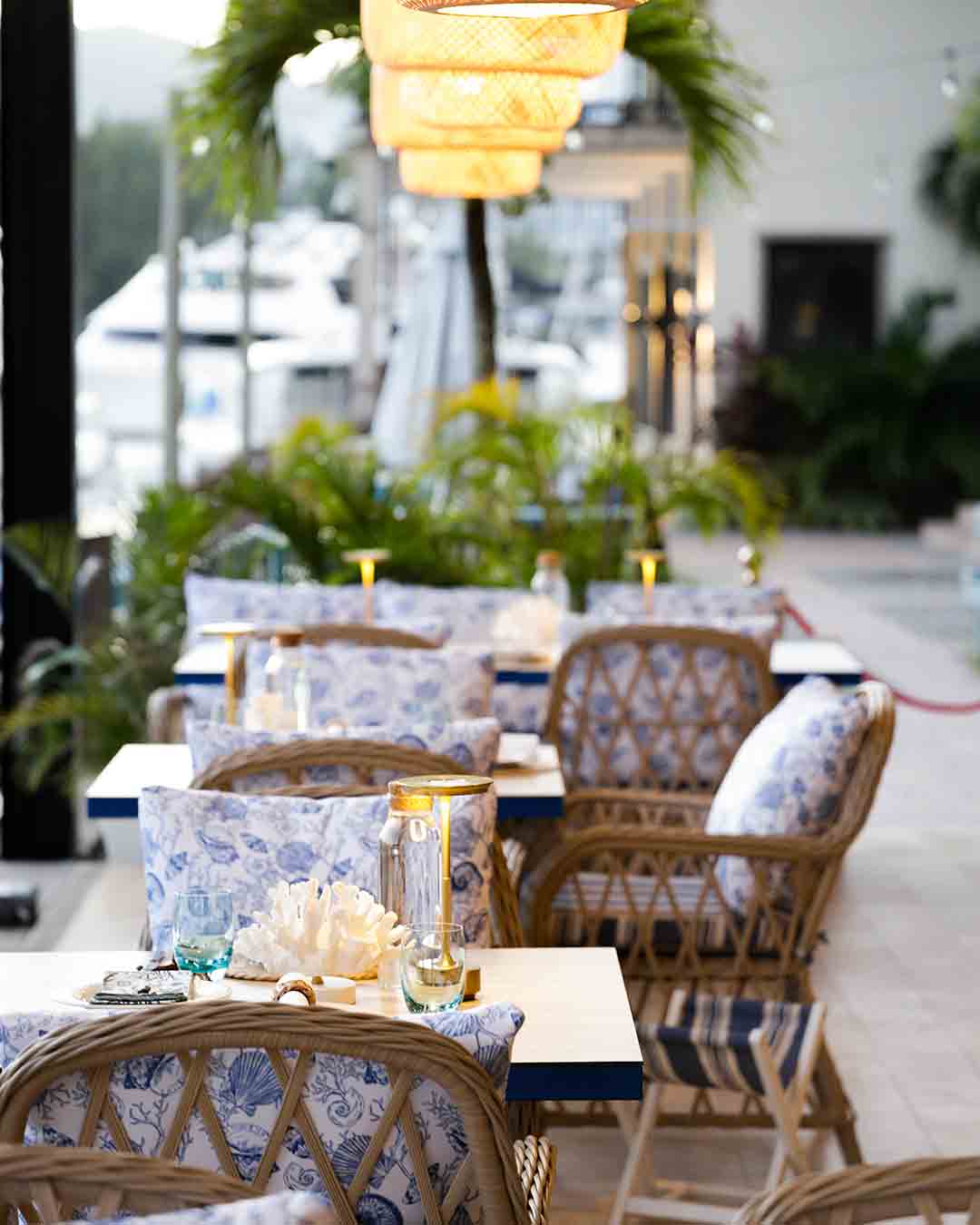 Interior of Fish& restaurant at Eden Island Marina, Seychelles