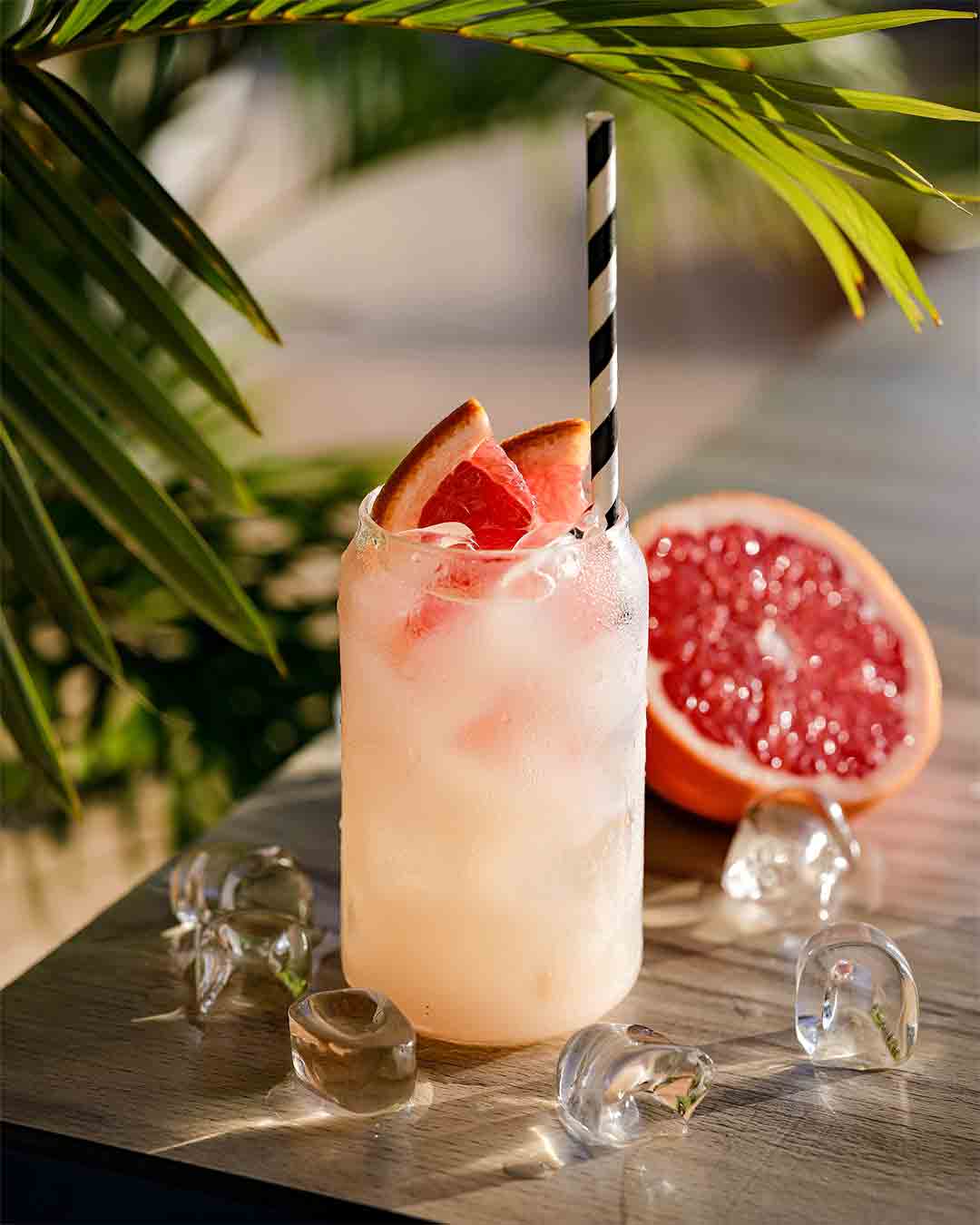 Signature grapefruit cocktail at Fish& restaurant on Eden Island, Seychelles
